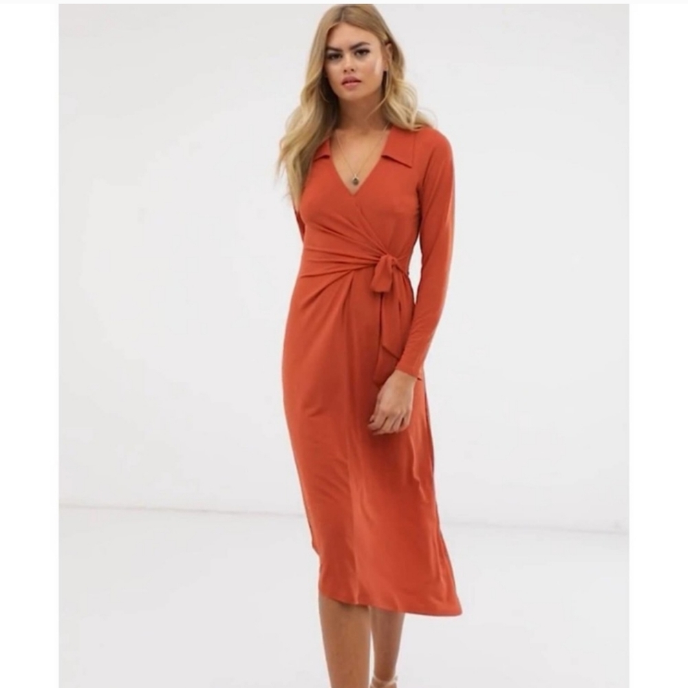 ASOS Midi Tie Waist Dress